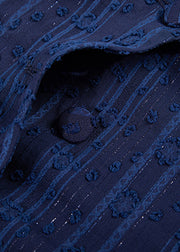 Slim Fit Blue Peter Pan Collar Button Chiffon Shirt Summer