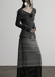 Slim Fit Grey V Neck Floral Cotton T Shirts Tops Fall