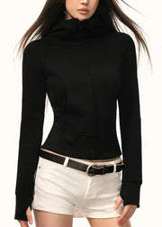 Slim Fit Grey Zip Up Pockets Cotton Hooded Coat Fall