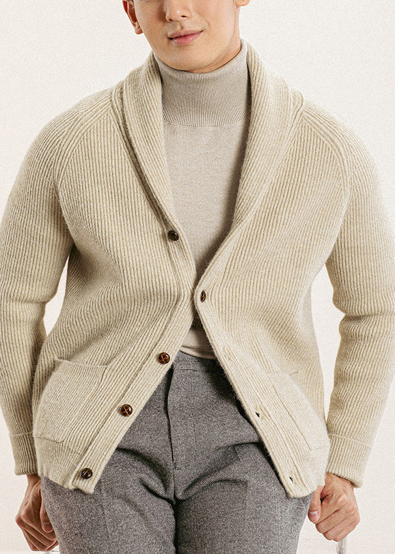 Slim Fit Navy Peter Pan Collar Button Knit Men Cardigans Fall