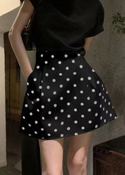 Slim Fit Red Dot Pockets High Waist Cotton Skirt Summer