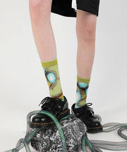 Street Trendy Print Cotton Crew Socks