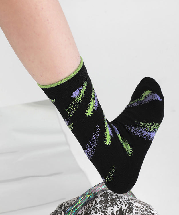 Street Trendy Print Cotton Crew Socks