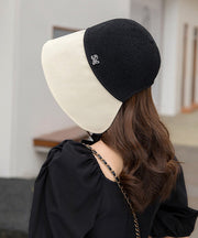 Style Beige Black Patchwork Neck TIie Bucket Hat