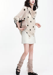 Style Beige Dot Oversized Knit UPF 50+Cardigan Spring