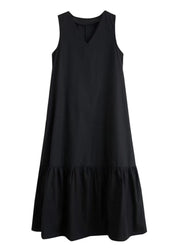 Style Black Oversized Exra Large Hem Cotton Holiday Dress Summer
