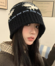 Style Black Thick Warm Knit Bonnie Hat