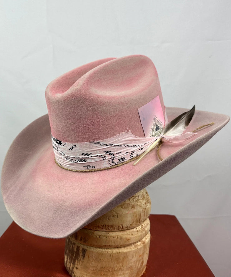Style Black Versatile Decorated Woolen Cowboy Hat