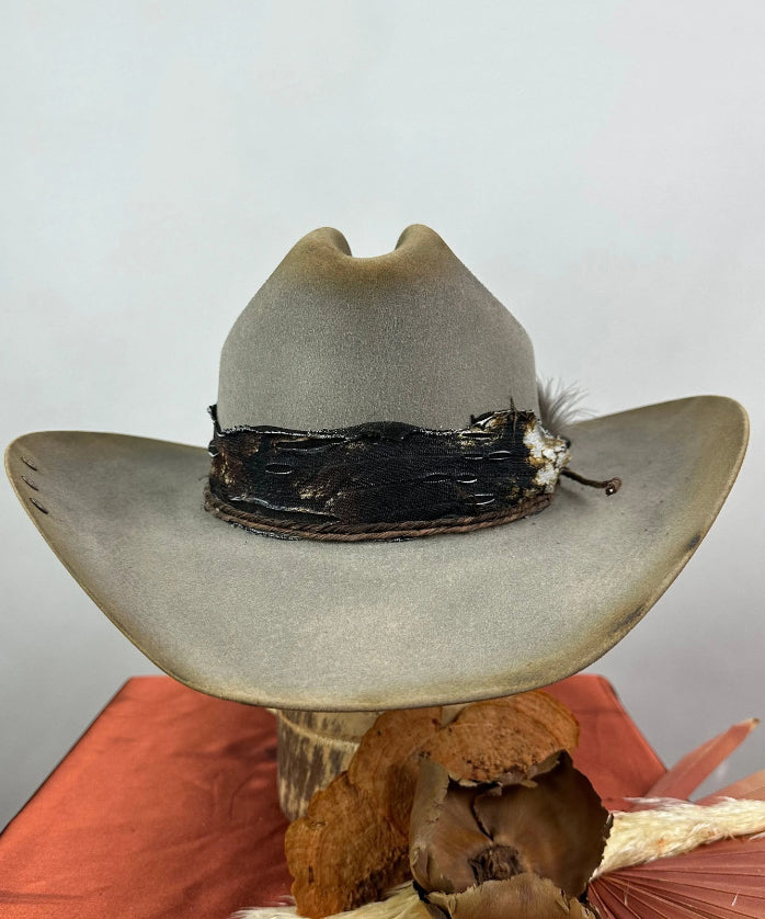 Style Black Versatile Decorated Woolen Cowboy Hat