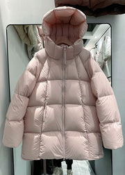 Style Blue Pockets Patchwork Solid Hooded Parka Winter