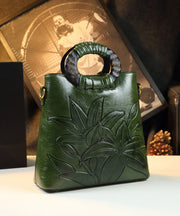 Style Brown Embossed Large Capacity Faux Leather Tote Handbag