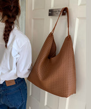 Style Brown Faux Leather Large Capacity Shoulder Bag