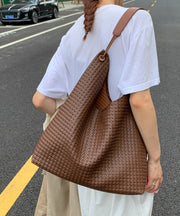 Style Brown Faux Leather Large Capacity Shoulder Bag
