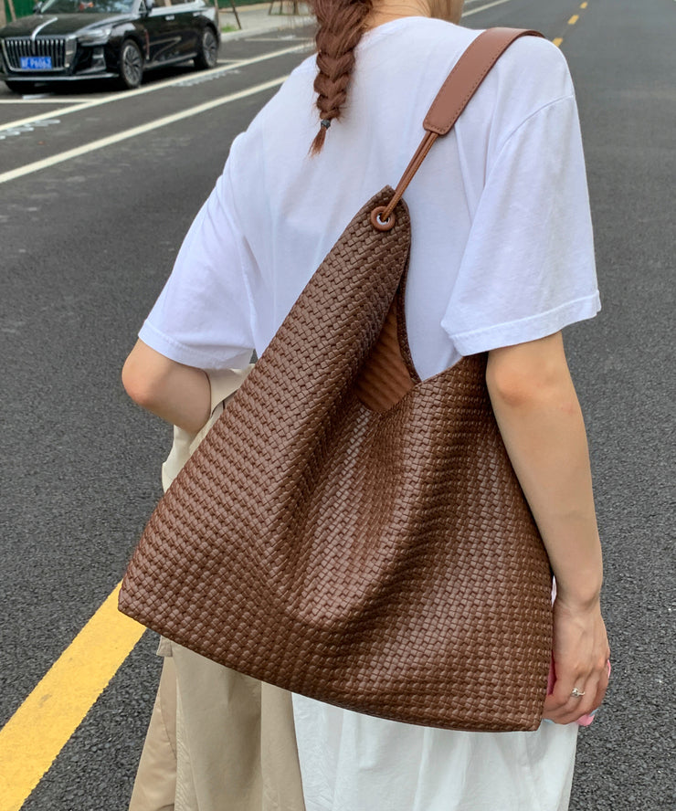 Style Brown Faux Leather Large Capacity Shoulder Bag