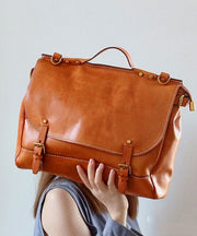 Style Brown Large Capacity Leather Laptop Bag