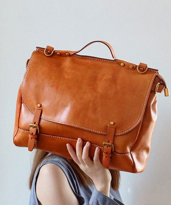 Style Brown Large Capacity Leather Laptop Bag