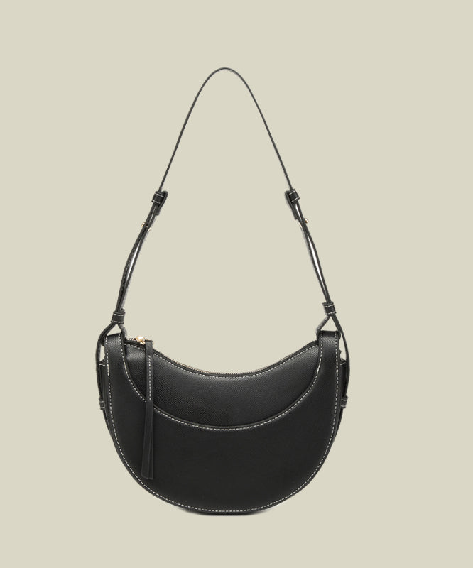 Style Brown Solid Durable Versatile Faux Leather Saddle Bag
