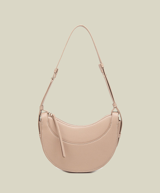Style Brown Solid Durable Versatile Faux Leather Saddle Bag