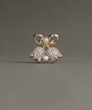 Style Gold Alloy Zircon Pearl Lily Of The Valley Hairpin
