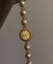 Style Gold Stainless Steel Pearl Quartz Movement Watches