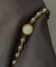 Style Gold Stainless Steel Pearl Quartz Movement Watches