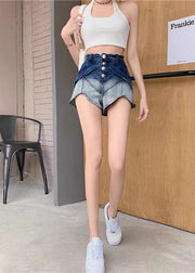 Style Gradient Color High Waist Denim Shorts Summer