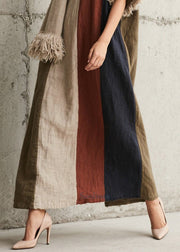 Style Multicolor Oversized Patchwork Faux Fur Dress Summer