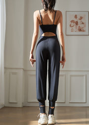 Style Navy Patchwork Pockets One Piece Workout Suit