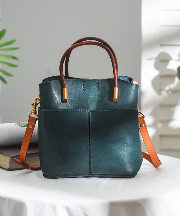 Style Orange Durable Large Leather Tote Handbag