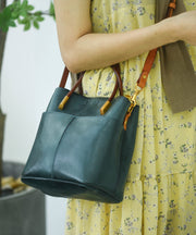 Style Orange Durable Large Leather Tote Handbag