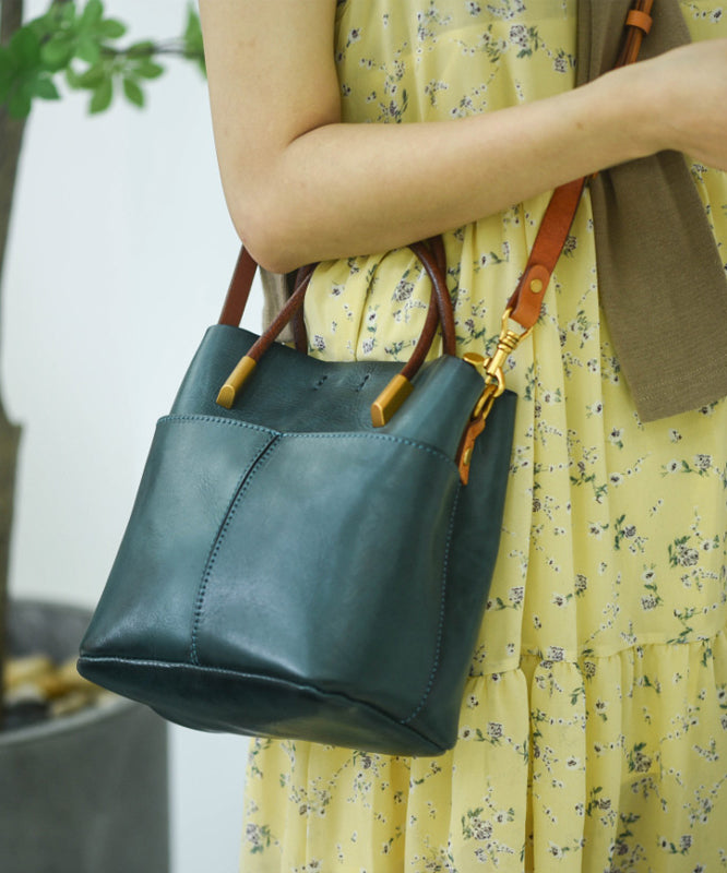 Style Orange Durable Large Leather Tote Handbag
