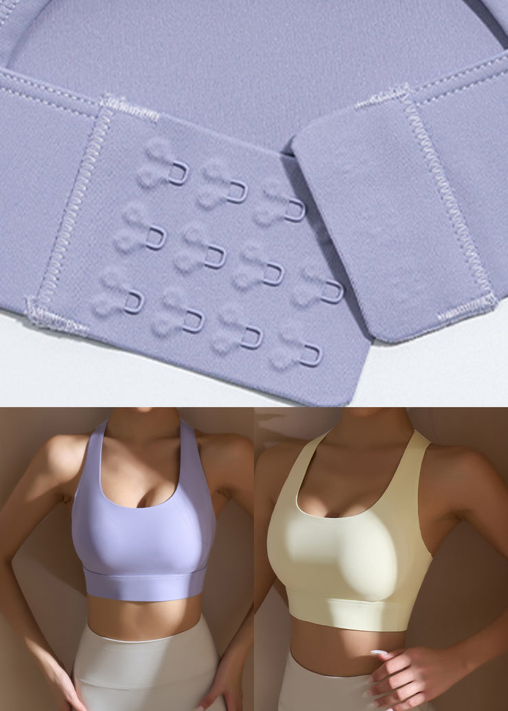 Style Purple Patchwork Cold Shoulder Sports Bra