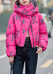 Style Rose Hooded Print Duck Down Canada Goose Jacket Winter