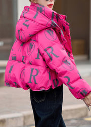 Style Rose Hooded Print Duck Down Canada Goose Jacket Winter