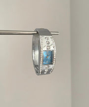 Style Silk Alloy Zircon Organic Glass Watches