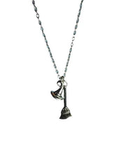 Style Silk Stainless Steel Chain Broom And Hat Pendant Necklace