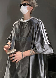 Style Silvery Oversized Print Spandex Mens T Shirts Summer