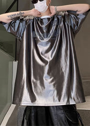 Style Silvery Oversized Print Spandex Mens T Shirts Summer