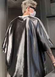Style Silvery Oversized Print Spandex Mens T Shirts Summer