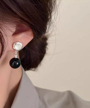 Style White Copper Overgild Pearl Drop Earrings