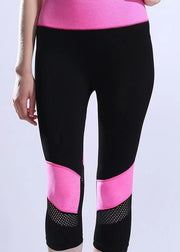 Styling Patchwork Hollow Out Butt Scrunch Capri Leggings Gym Shark Leggings