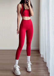 Styling Red Sports Bra And Leggings Set Suit Gym Shark Leggings