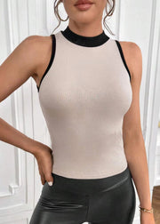Stylish Apricot Cold Shoulder Cotton Sexy Tops Summer