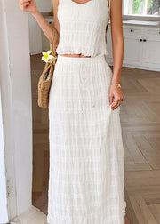 Stylish Apricot Strap Tank And Skirts Two Pieces Set Summer
