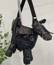 Stylish Army Green Pony Shape Faux Leather Cross-body