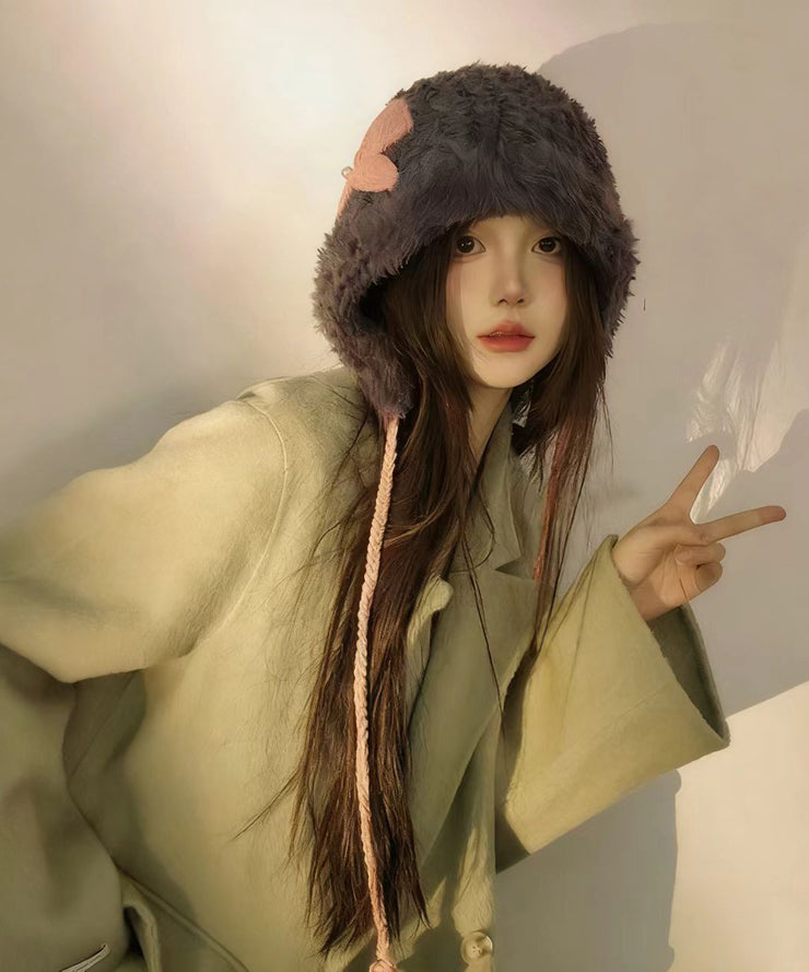 Stylish Beige Cozy Warm Faux Fur Bonnie Hat