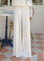 Stylish Beige Zippered High Waist Spandex Pants Fall