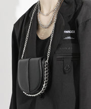 Stylish Black CrossBody Faux Leather Mini Chain Linked Bag