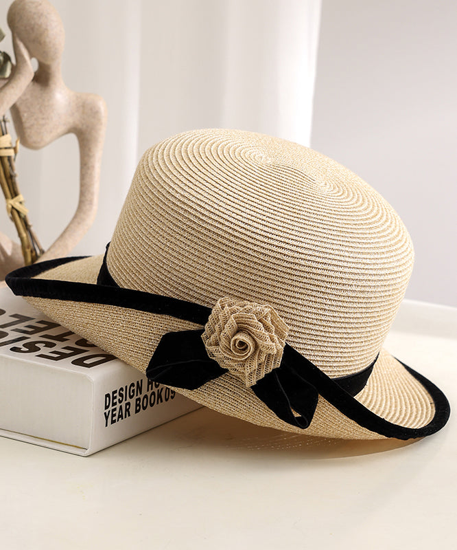 Stylish Black Floral Elegant Versatile Floppy Sun Hat