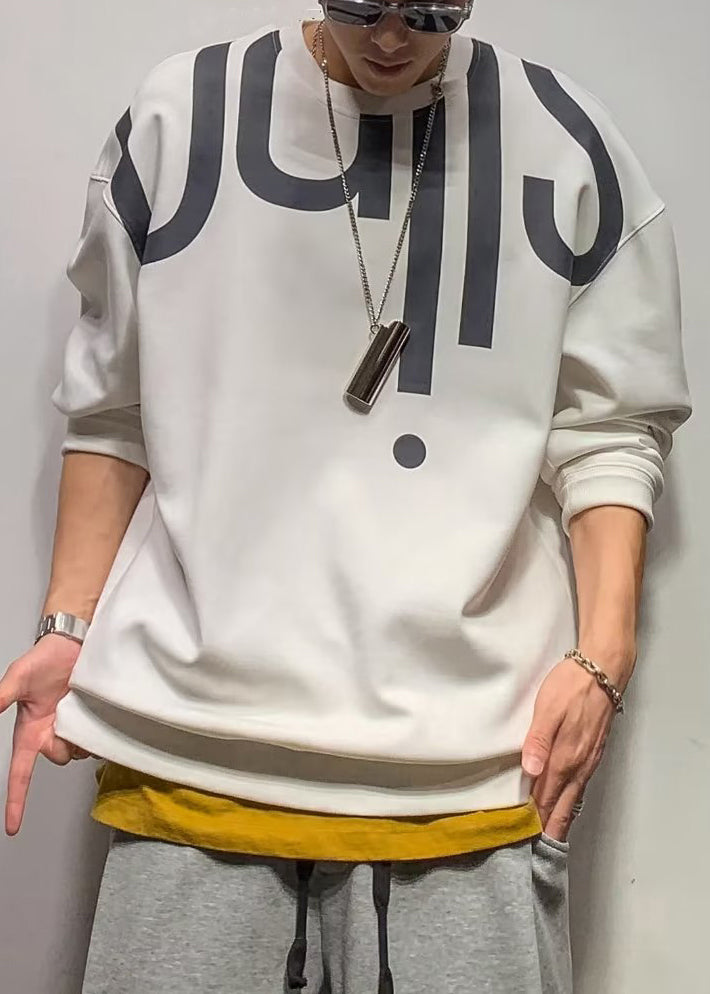 Stylish Black O Neck Print Cotton Men T Shirt Spring